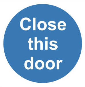 Close This Door Sign 100mm x 100mm