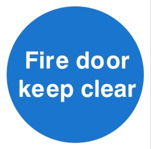 Fire Door Keep Clear Sign 100mm x 100mm