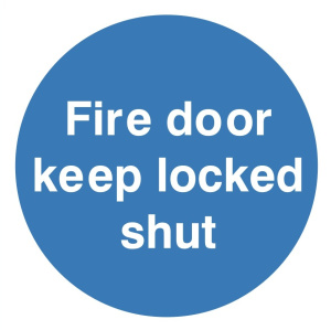 Fire Door Keep Locked Shut Sign 100mm x 100mm