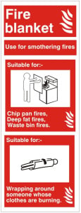 Fire Blanket Extinguisher Identification Sign C/W Self Adhesive
