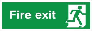 Self Adhesive PVC Fire Exit Final Exit (No Arrow) Running Man Sign 150x400mm