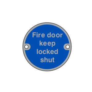 Prestige - Fire Door Keep Locked Shut Sign C/W Pre Drilled Screw Holes