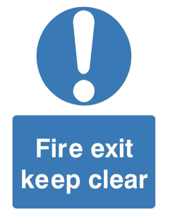 Fire Exit Keep Clear Sign 150mm x 200mm