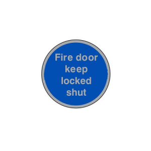 Prestige Fire Door Keep Locked Shut Sign - C/W Self Adhesive Back