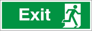 Self Adhesive PVC Exit Final Exit (No Arrow) Running Man Sign 150x400mm