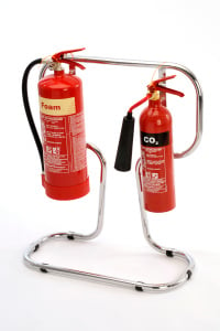 Jewel Chrome Fire Extinguisher Stand - Double