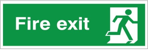 PVC Fire Exit Final Exit (No Arrow) Running Man Sign 600x200mm