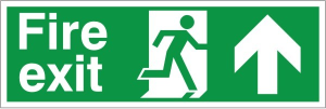 PVC Fire Exit Up/Forward Running Man Sign 600x200mm