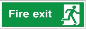 Self Adhesive PVC Fire Exit Final Exit (No Arrow) Running Man Sign 600x200mm