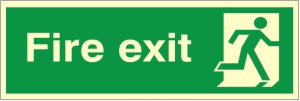 Luminous PVC Fire Exit Final Exit (No Arrow) Running Man Sign 600x200mm