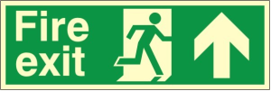Luminous PVC Fire Exit Up/Forward Running Man Sign 600x200mm 