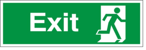 Self Adhesive Exit Final Exit (No Arrow) Running Man Sign 300x100mm