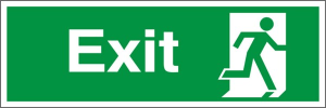 Self Adhesive Exit Final Exit (No Arrow) Running Man Sign 400x150mm