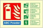 Luminous ABC Powder Fire Extinguisher Identifcation Sign Self Adhesive Vinyl Sticker