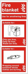 Fire Blanket Extinguisher Identification Sign Self Adhesive Vinyl Sticker