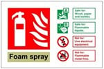 Foam Fire Extinguisher Identification Sign Self Adhesive Vinyl Sticker