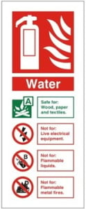 Water Fire Extinguisher Identification Sign Self Adhesive Vinyl Sticker