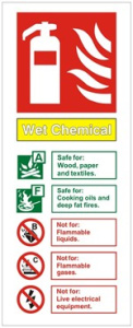 Wet Chemical Fire Extinguisher Identification Sign Self Adhesive Vinyl Sticker