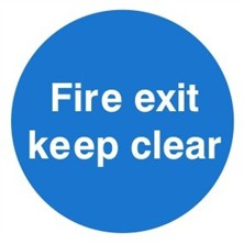 Fire Exit Keep Clear Sign Self Adhesive Vinyl Sticker 200mm x 200mm