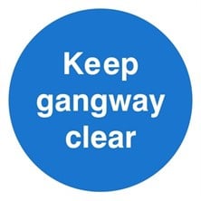 Keep Gangway Clear Sign Self Adhesive Vinyl Sticker 100mm x 100mm