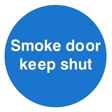 Smoke Door Keep Shut Sign Self Adhesive Vinyl Sticker 100mm x 100mm