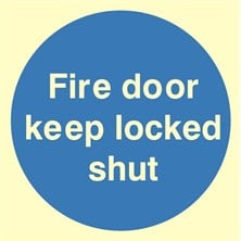 Luminous Fire Door Keep Locked Shut Sign Self Adhesive Vinyl Sticker