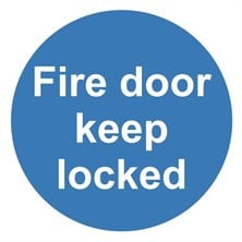 Fire Door Keep Locked Sign Self Adhesive Vinyl Sticker 100mm x 100mm