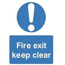 Fire Exit Keep Clear Sign Self Adhesive Vinyl Sticker 150mm x 200mm