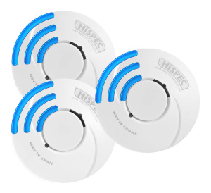 Hispec RF PRO 10 Year Longlife Battery Radio-Interlink 2 Smoke & 1 Heat Alarm Kit