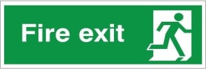 Self Adhesive Fire Exit Final Exit (No Arrow) Running Man Sign 600x200mm