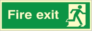 Luminous Self Adhesive Fire Exit Final Exit (No Arrow) Running Man Sign 600x200mm