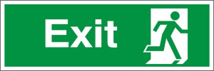 Self Adhesive Exit Final Exit (No Arrow) Running Man Sign 600x200mm