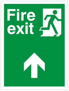 Non Slip Fire Exit Up/Forward Running Man Sign 450x600mm