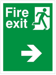 Non Slip Fire Exit Right Running Man Sign 450x600mm