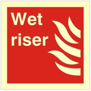 Luminous Rigid PVC Wet Riser Sign 200mm Wide x 200mm High