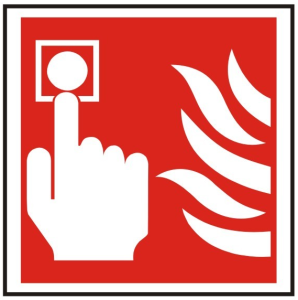 White Fire Alarm Call Point Sign 100mm Wide x 100mm High