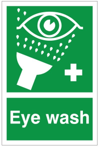 White Rigid PVC Eye Wash Sign 200mm Wide x 300mm High