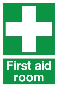 White Rigid PVC First Aid Room 200mm Wide x 300mm High