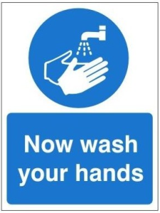 White Rigid PVC Now Wash Your Hands Sign Various Sizes Available