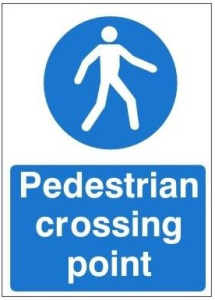 White Rigid PVC Pedestrian Crossing Point Sign Various Sizes Available