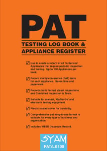 PAT Testing Log Book