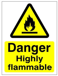 Danger Highly Flammable Safety Sign 150mm x 200mm
