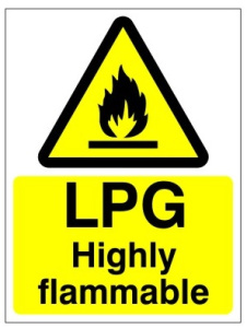 LPG Highly Flammable Safety Sign 150mm x 200mm