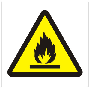 Flammable Risk Fire symbol - 150mm x150mm