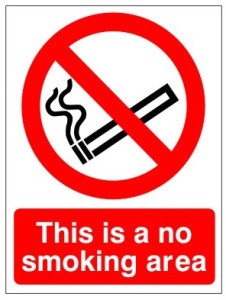 This Is A No Smoking Area - Double sided Foamex - 450mm Wide x 600mm High