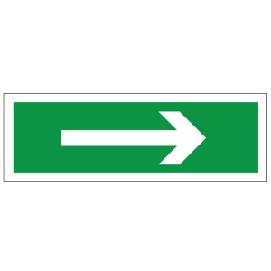 White Rigid PVC First Aid Sign Right/Left Arrow - 300mm Wide x 100mm High