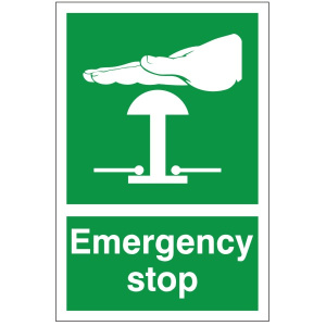 Emergency Stop Sign - 200mm Wide x 300mm High
