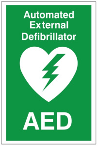 Automated External Defibrillator AED Sign - 200mm Wide x 300mm High
