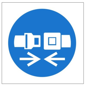 Seat Belt Logo Sign - 75mm x 75mm