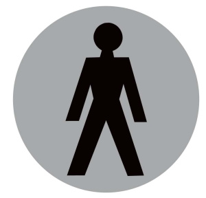 Male Toilet Sign Stainless Steel Effect